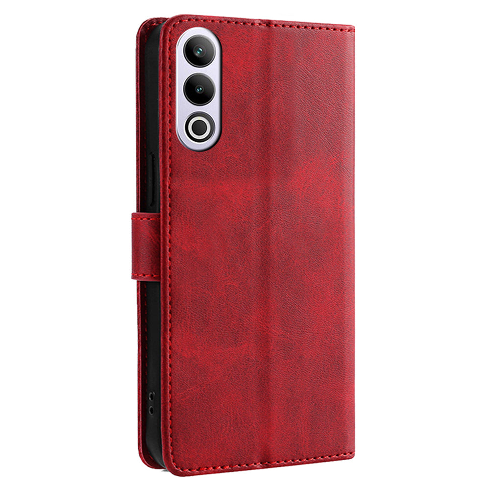 For OnePlus Ace 3V 5G Case Stand PU Leather+TPU Drop-resistant Phone Cover - Red