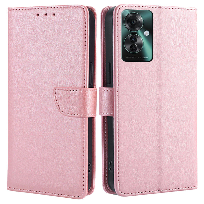 For Oppo Reno11 F 5G / F25 Pro 5G Leather Case Wallet Stand Protective Phone Cover - Rose Gold