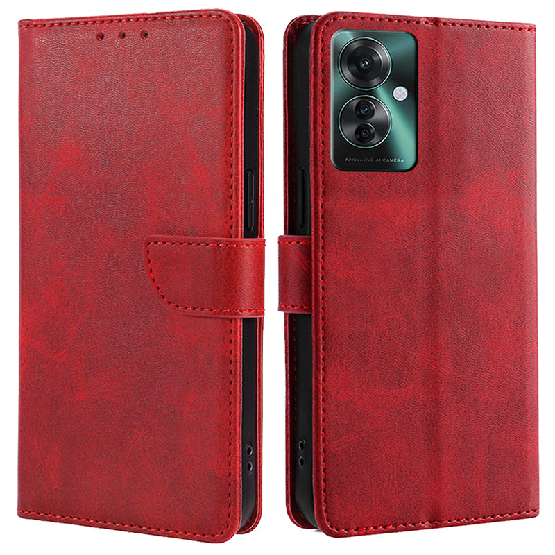 For Oppo Reno11 F 5G / F25 Pro 5G Leather Case Wallet Stand Protective Phone Cover - Red