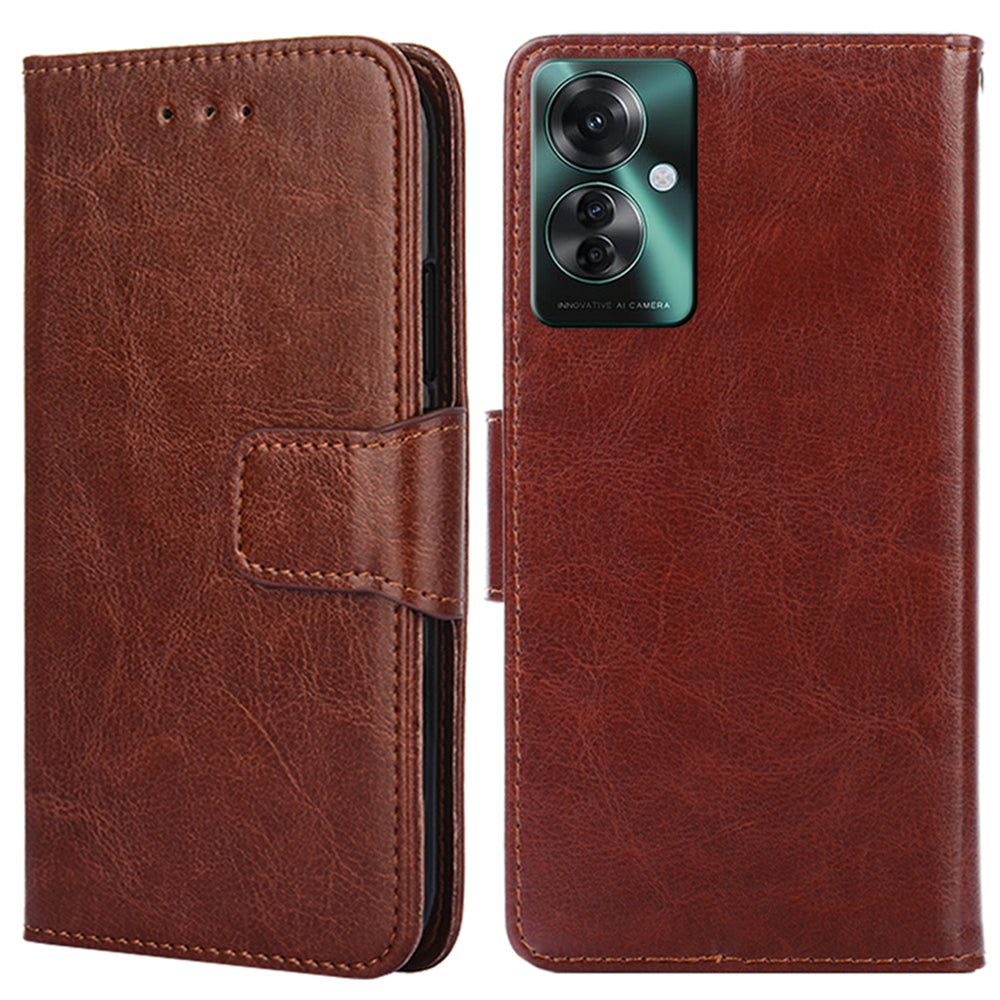 For Oppo Reno11 F 5G / F25 Pro 5G Leather Case Wallet Stand Flip Phone Cover - Brown