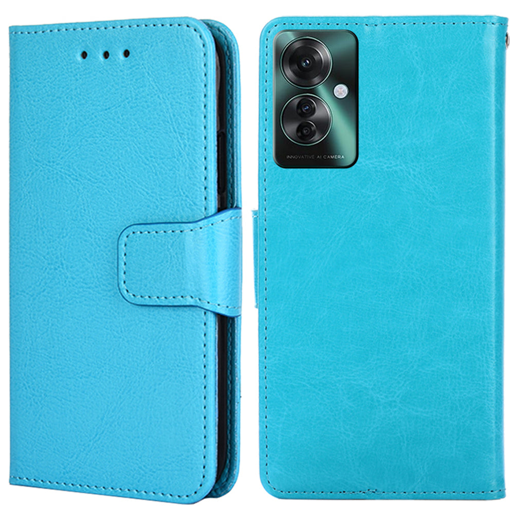 For Oppo Reno11 F 5G / F25 Pro 5G Leather Case Wallet Stand Flip Phone Cover - Baby Blue