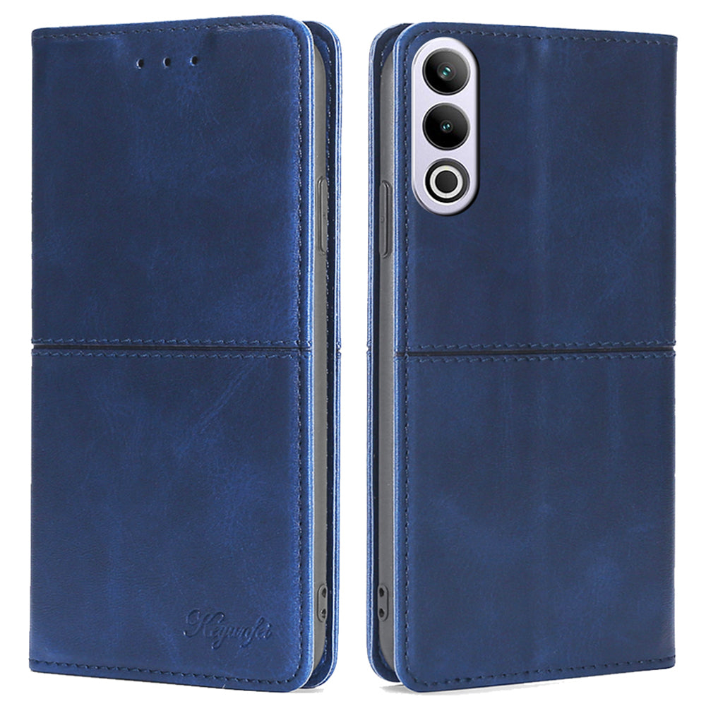 For OnePlus Ace 3V 5G Case Cowhide Texture Leather Wallet Phone Cover - Blue