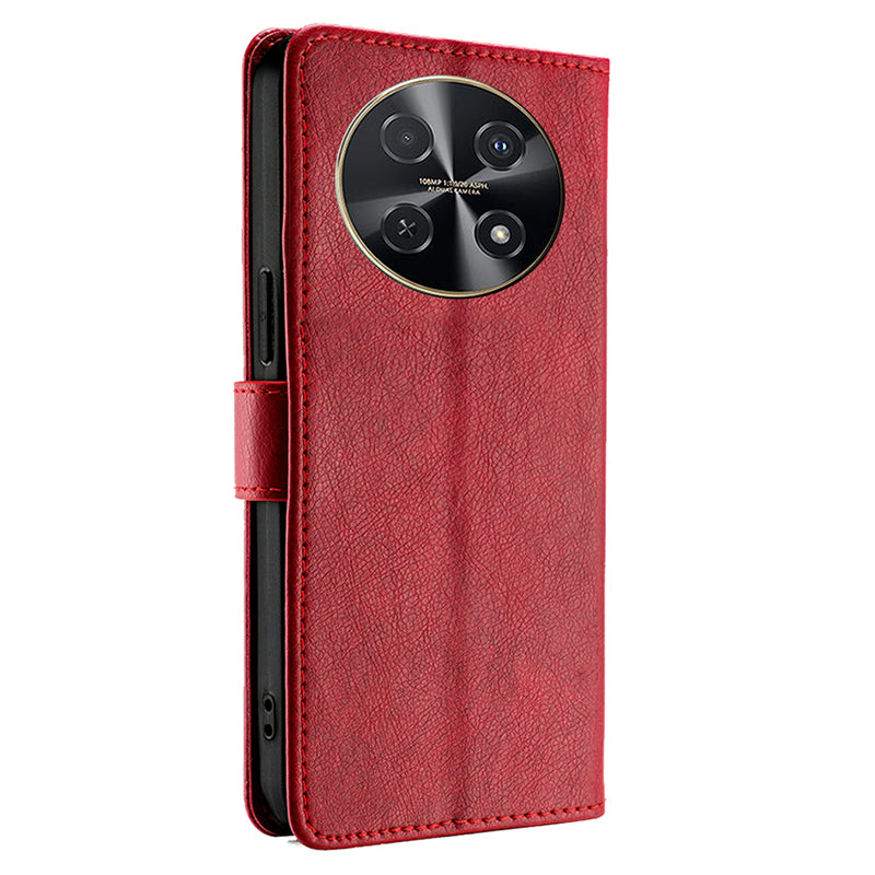 For Huawei nova 12i 4G Case Zipper Pocket Wallet Shockproof Leather Phone Cover - Red