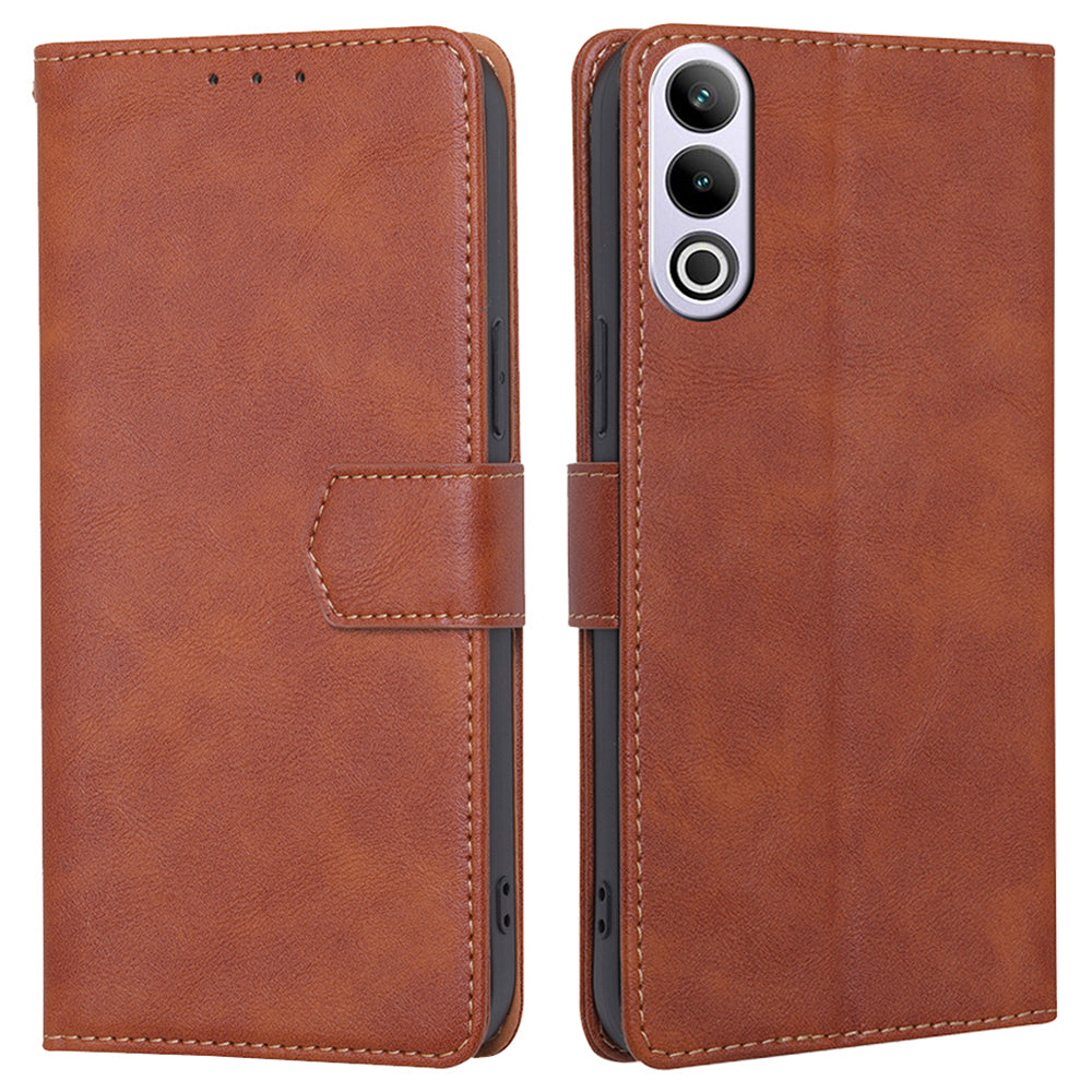 For OnePlus Ace 3V 5G Magnetic Case Anti-drop Cowhide Texture RFID Blocking Phone Cover - Brown