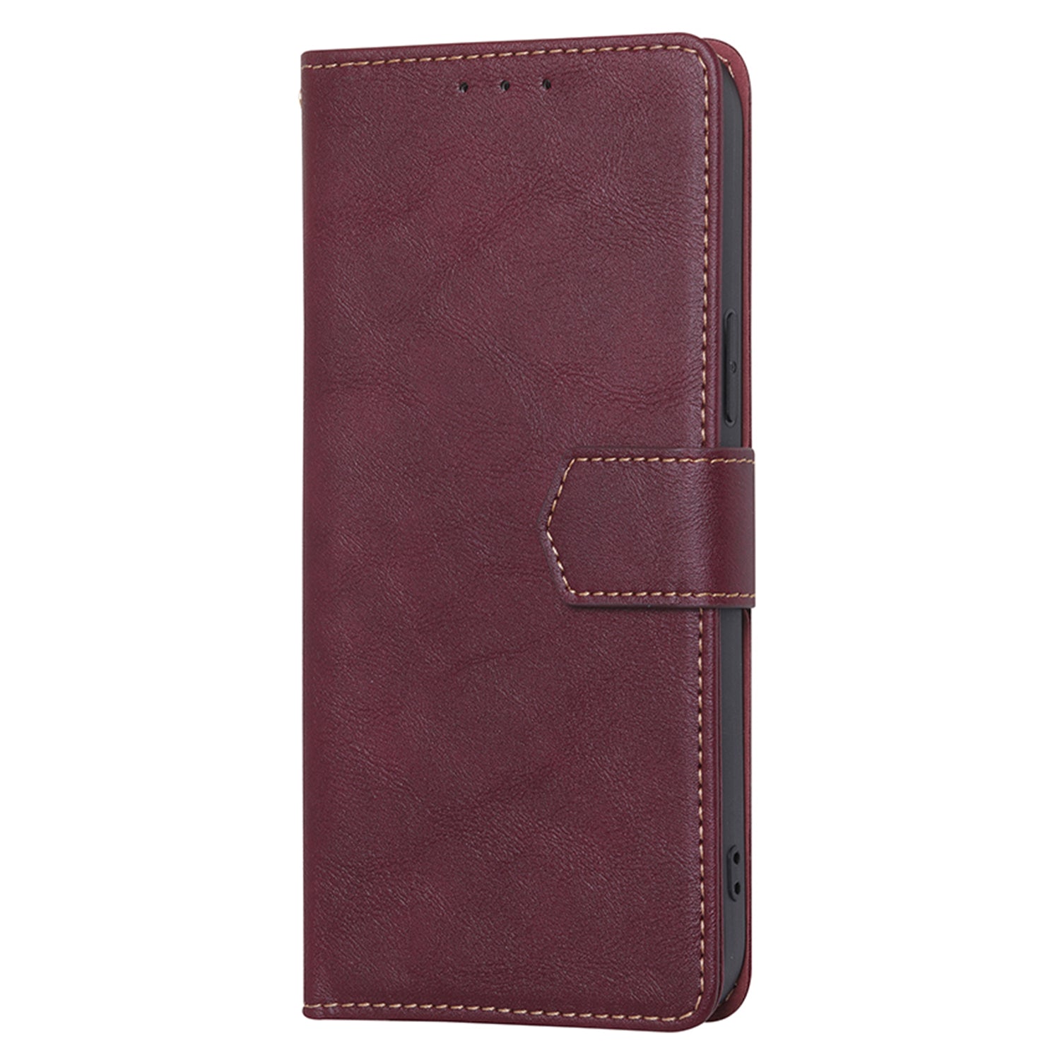 For Huawei nova 12i 4G Case Cowhide Texture RFID Blocking Magnetic Phone Cover - Wine Red