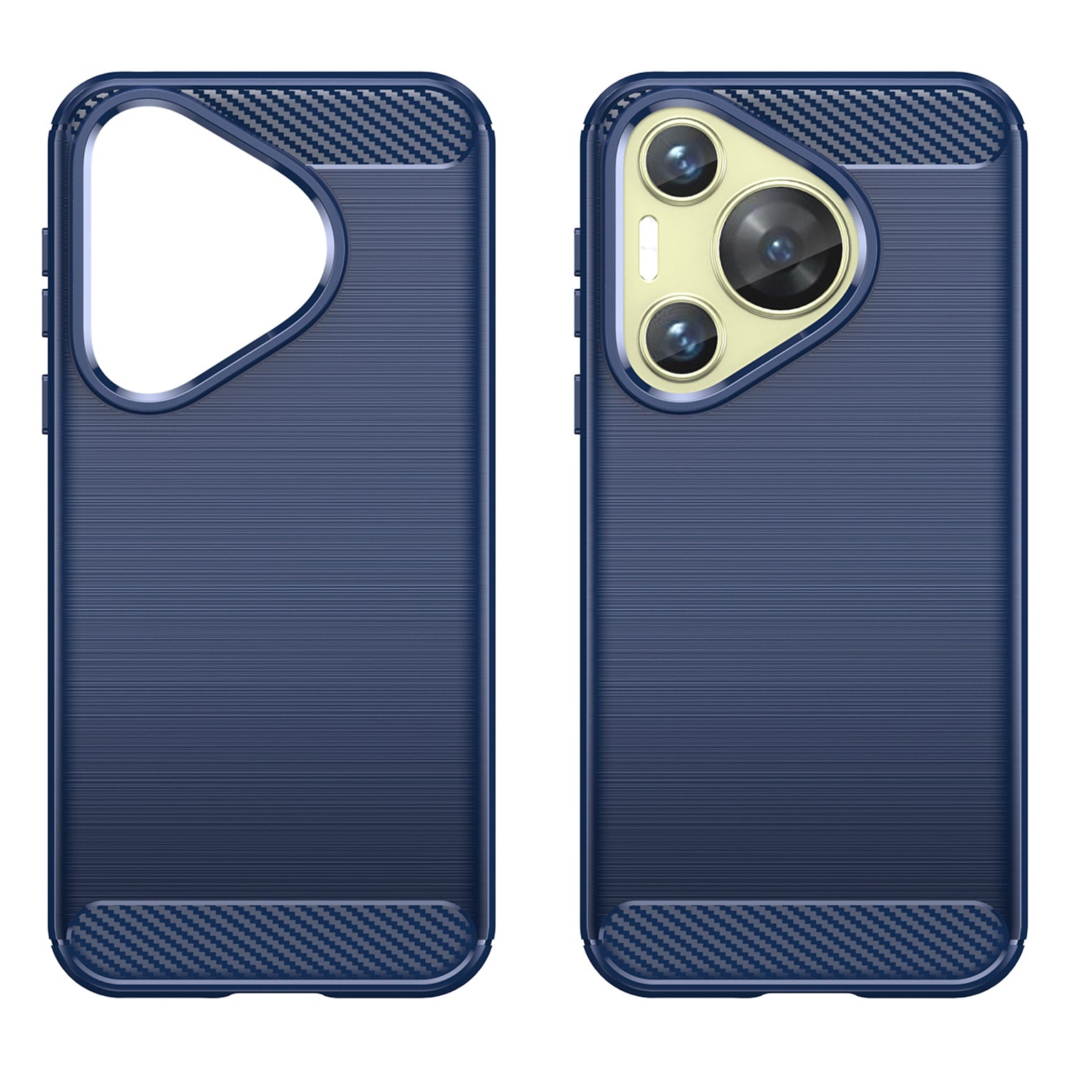 For Huawei Pura 70 Case Carbon Fiber Texture TPU Phone Cover - Blue