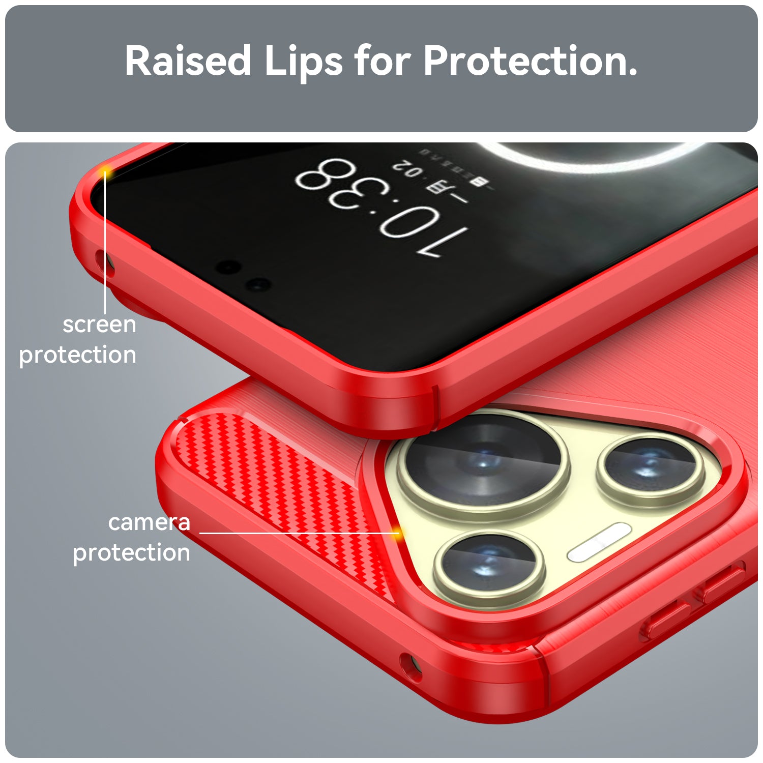 For Huawei Pura 70 Case Carbon Fiber Texture TPU Phone Cover - Red