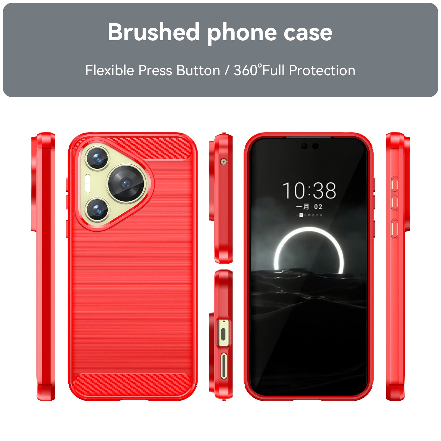 For Huawei Pura 70 Case Carbon Fiber Texture TPU Phone Cover - Red