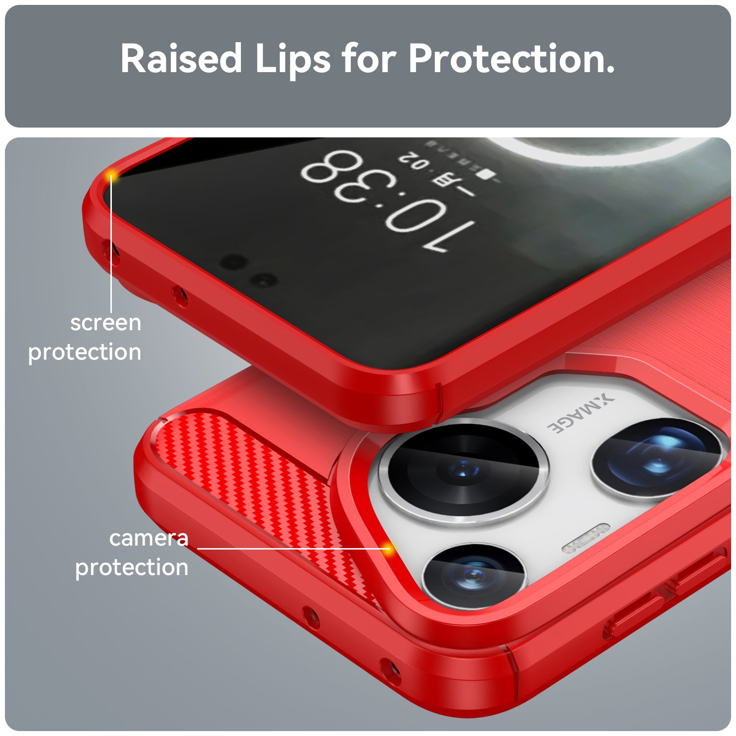 For Huawei Pura 70 Ultra Case Carbon Fiber Texture Soft TPU Slim Phone Cover - Red