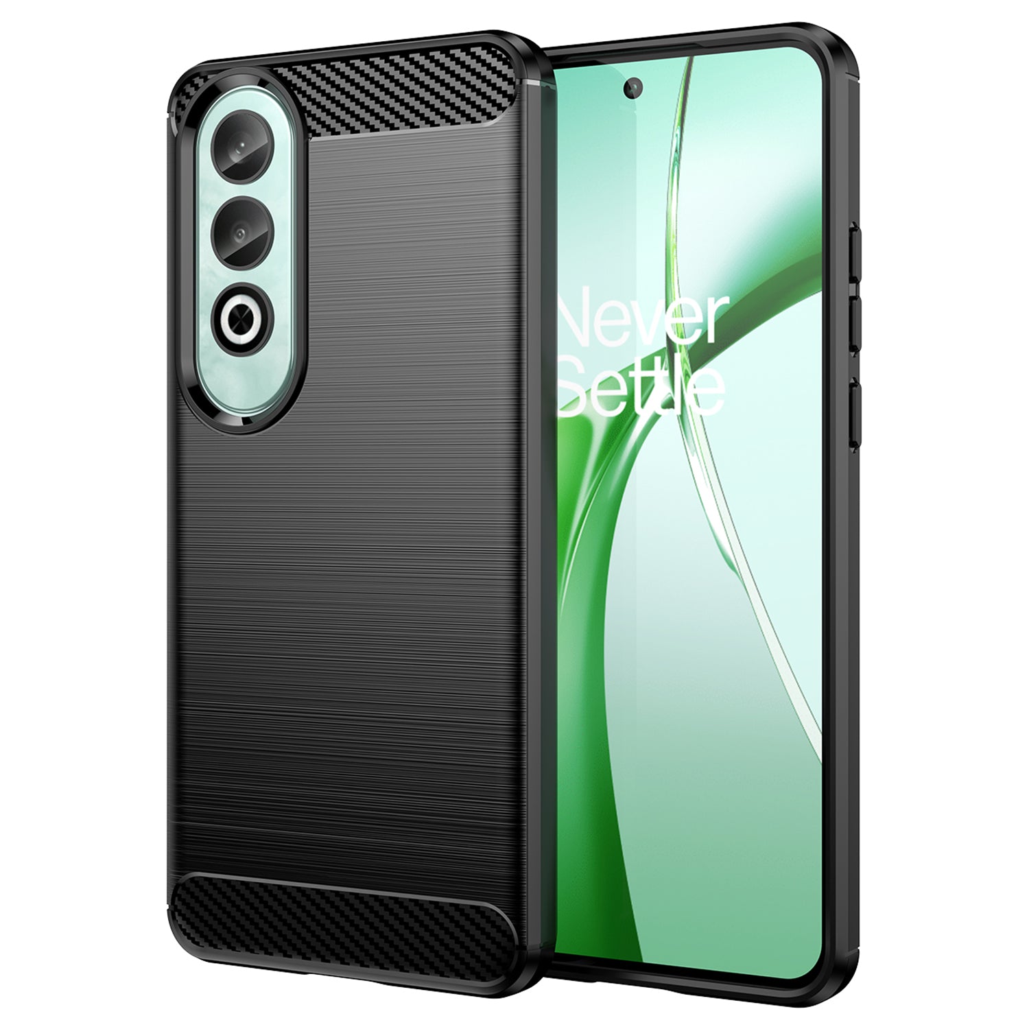 For OnePlus Nord CE4 5G Case Carbon Fiber Texture TPU Phone Cover Wholesale - Black