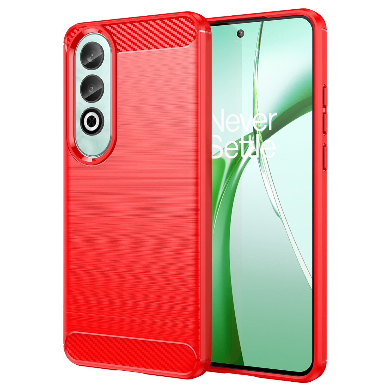 For OnePlus Nord CE4 5G Case Carbon Fiber Texture TPU Phone Cover Wholesale - Red