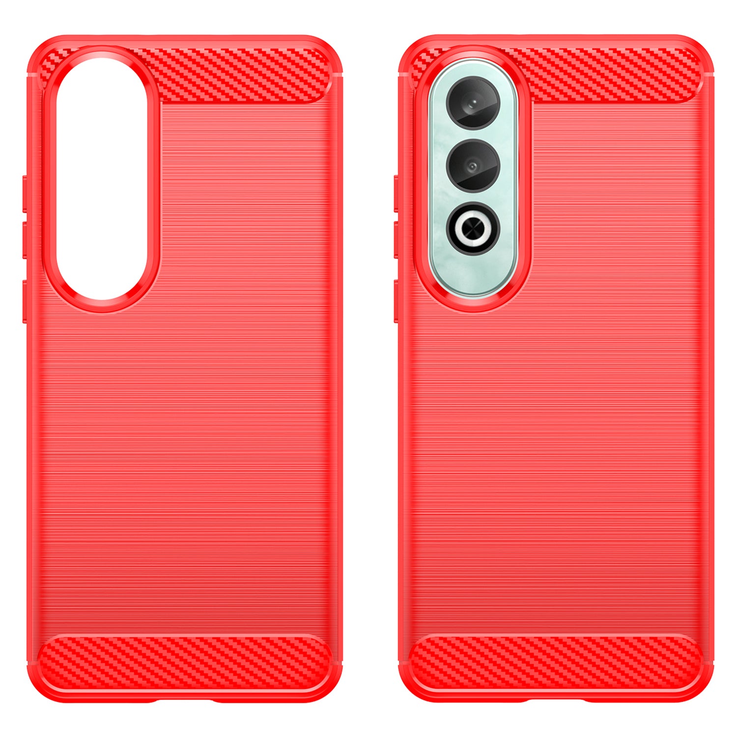 For OnePlus Nord CE4 5G Case Carbon Fiber Texture TPU Phone Cover Wholesale - Red