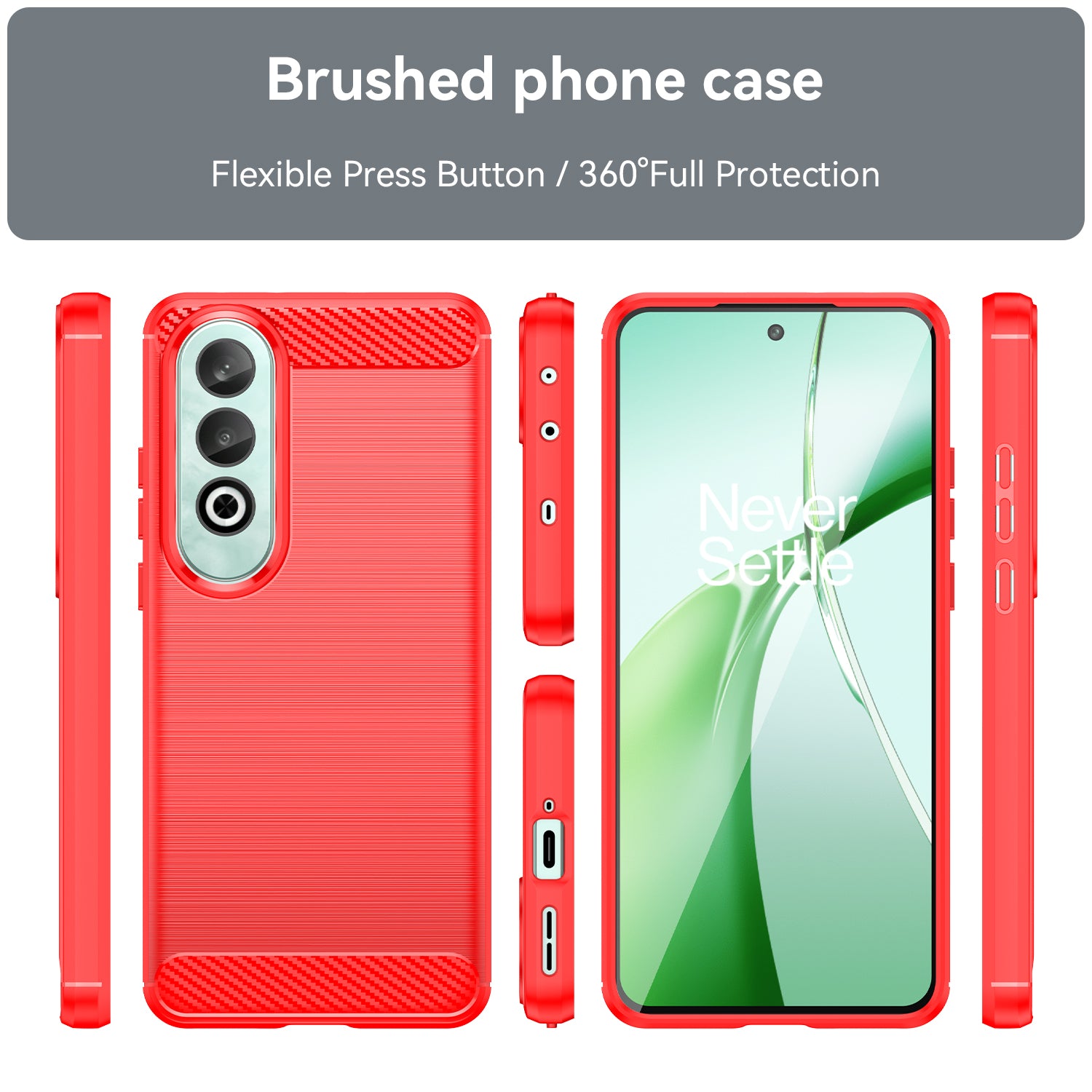 For OnePlus Nord CE4 5G Case Carbon Fiber Texture TPU Phone Cover Wholesale - Red