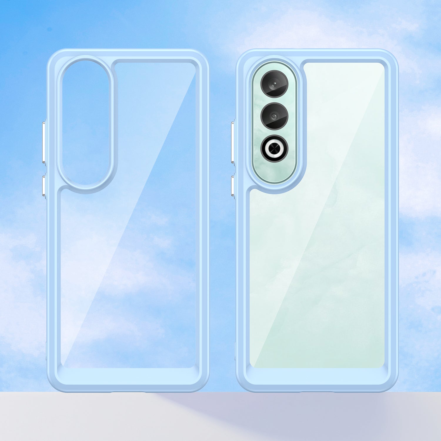 For OnePlus Nord CE4 5G Case Drop-Proof TPU Frame Clear Acrylic Protective Phone Shell - Blue