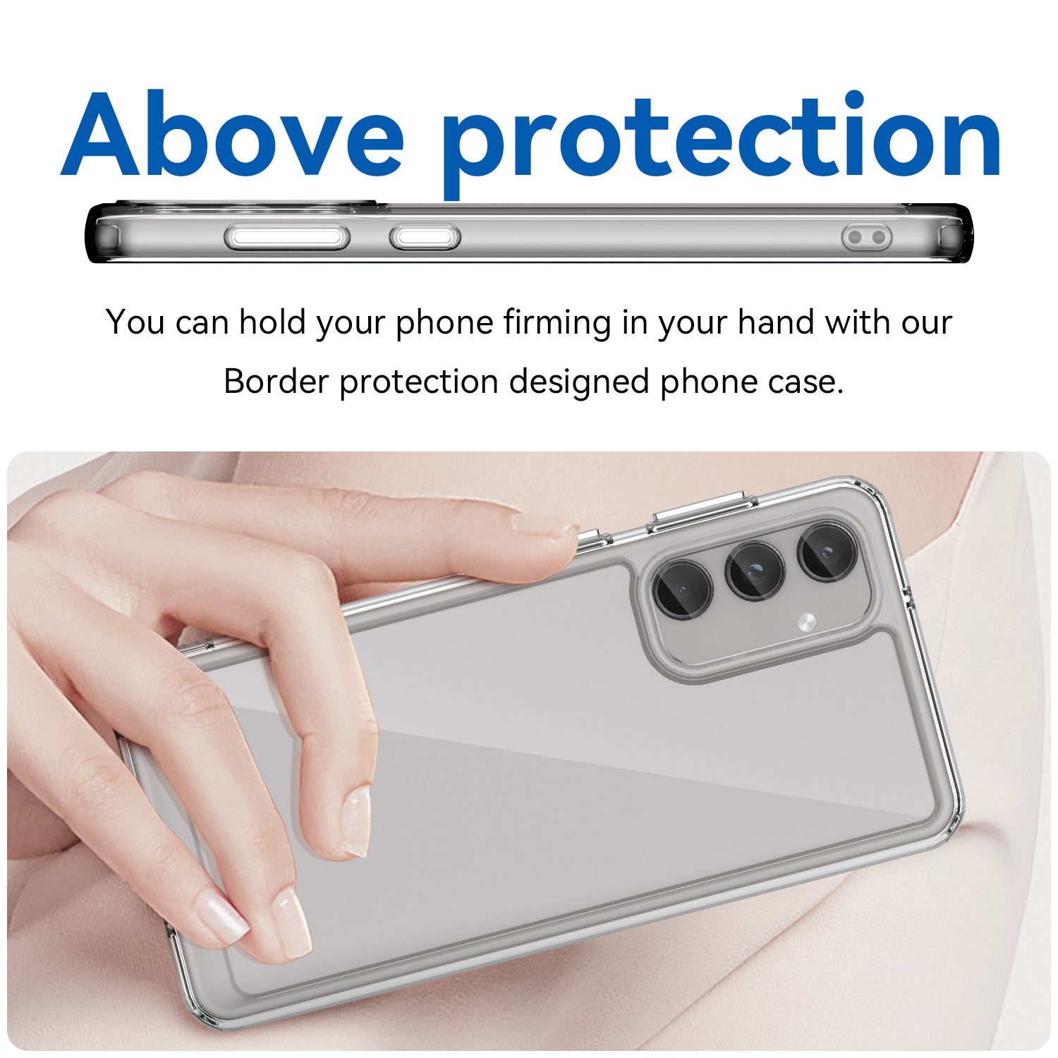 For Samsung Galaxy M55 5G Case TPU Frame Clear Acrylic Protective Phone Cover - Transparent