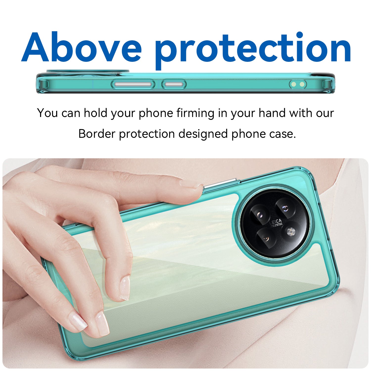 For Xiaomi Civi 4 Pro 5G Case Protective TPU Frame Clear Acrylic Phone Shell - Transparent Blue