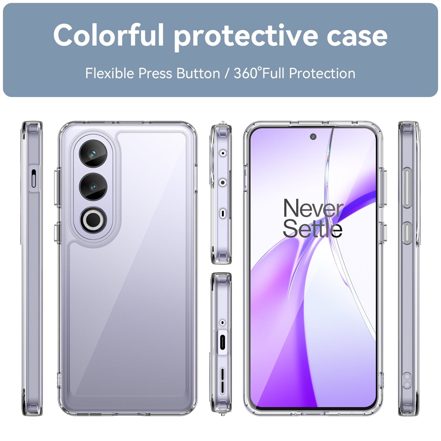 For OnePlus Ace 3V 5G Case TPU Frame Clear Acrylic Phone Shell Wholesale Cell Phone Accessories - Transparent