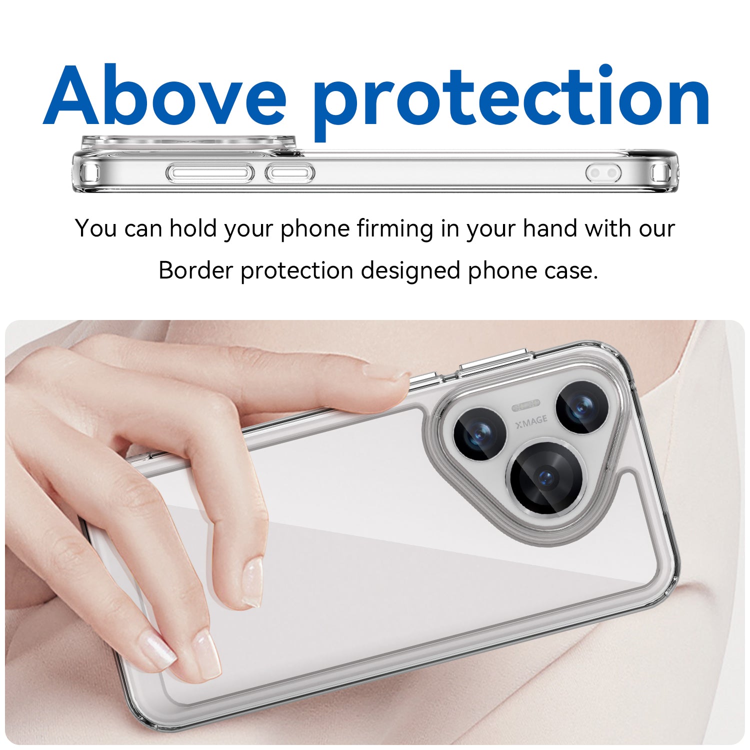 For Huawei Pura 70 Protective Case TPU Frame Clear Acrylic Phone Cover - Transparent
