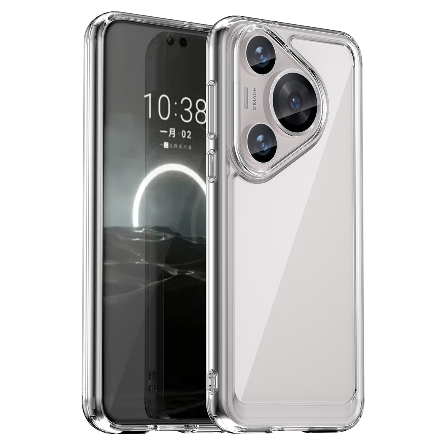 For Huawei Pura 70 Pro Phone Case TPU Frame Clear Acrylic Bump Proof Phone Cover - Transparent