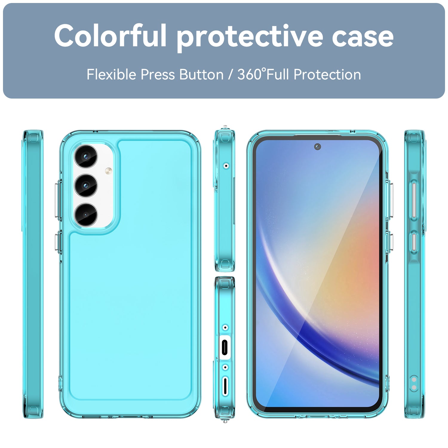 For Samsung Galaxy A35 5G Case Candy Series TPU Cover Mobile Phone Accessories Wholesaler - Transparent Blue