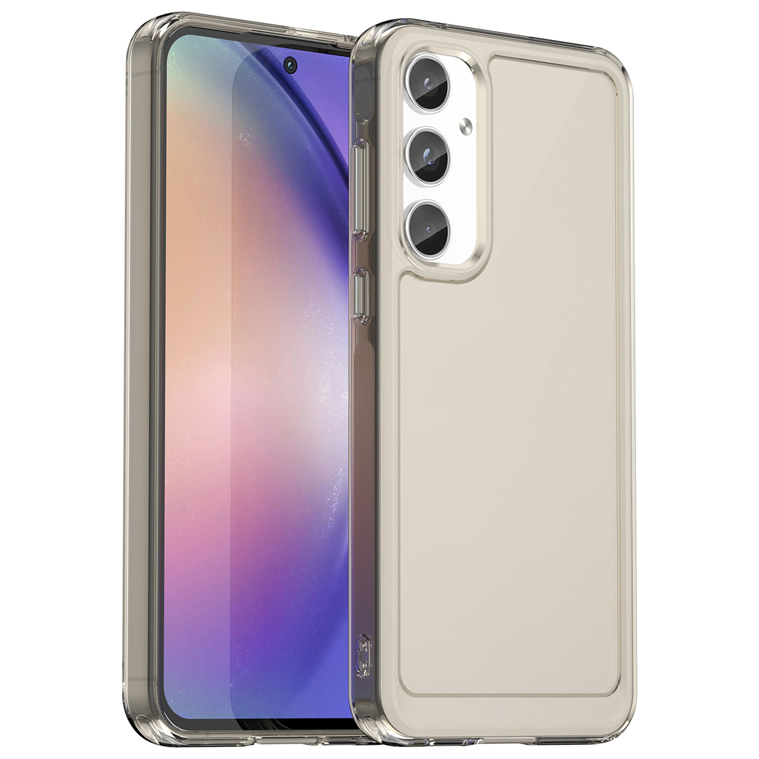 For Samsung Galaxy A55 5G Case Candy Series TPU Drop-proof Phone Back Cover - Transparent Grey