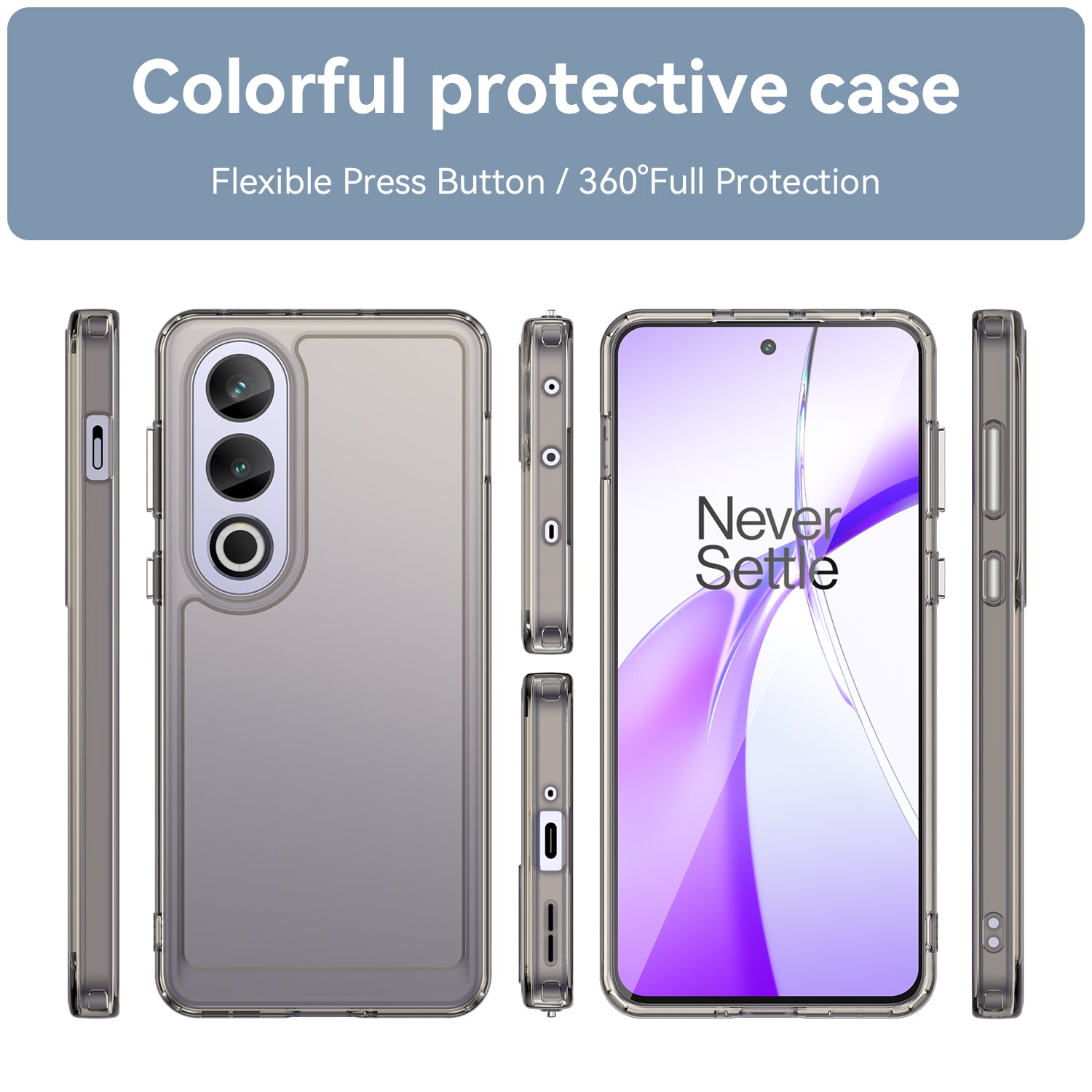 For OnePlus Ace 3V 5G Case Candy Series TPU Cover Mobile Phone Accessories Wholesaler - Transparent Grey