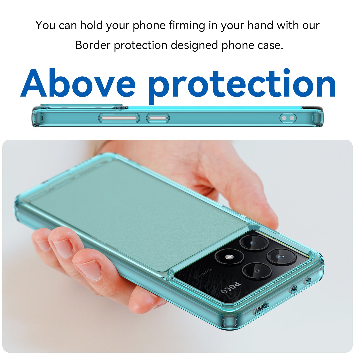 For Xiaomi Poco X6 Pro 5G Case Candy Series Flexible TPU Cover Mobile Accessories Wholesale - Transparent Blue