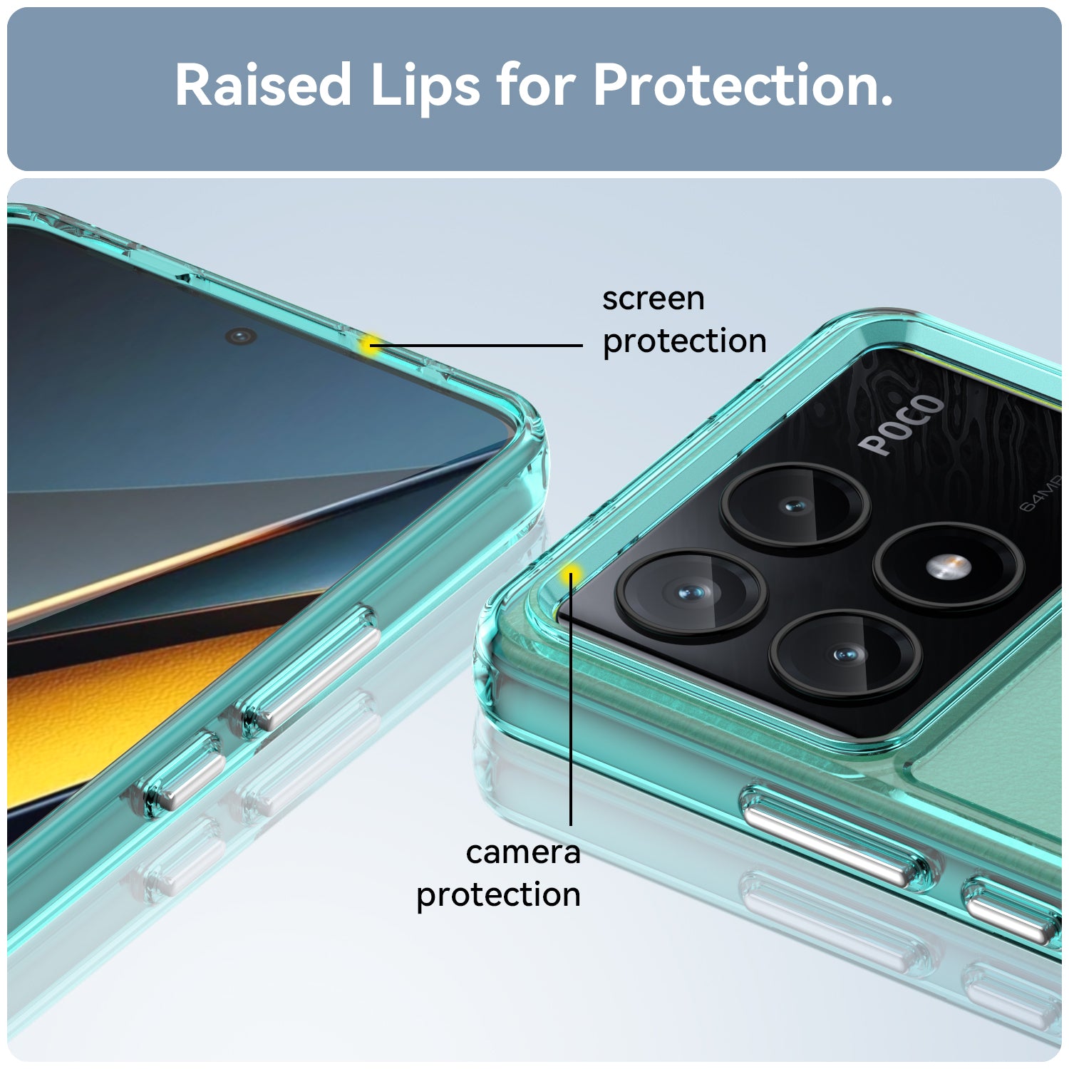 For Xiaomi Poco X6 Pro 5G Case Candy Series Flexible TPU Cover Mobile Accessories Wholesale - Transparent Blue