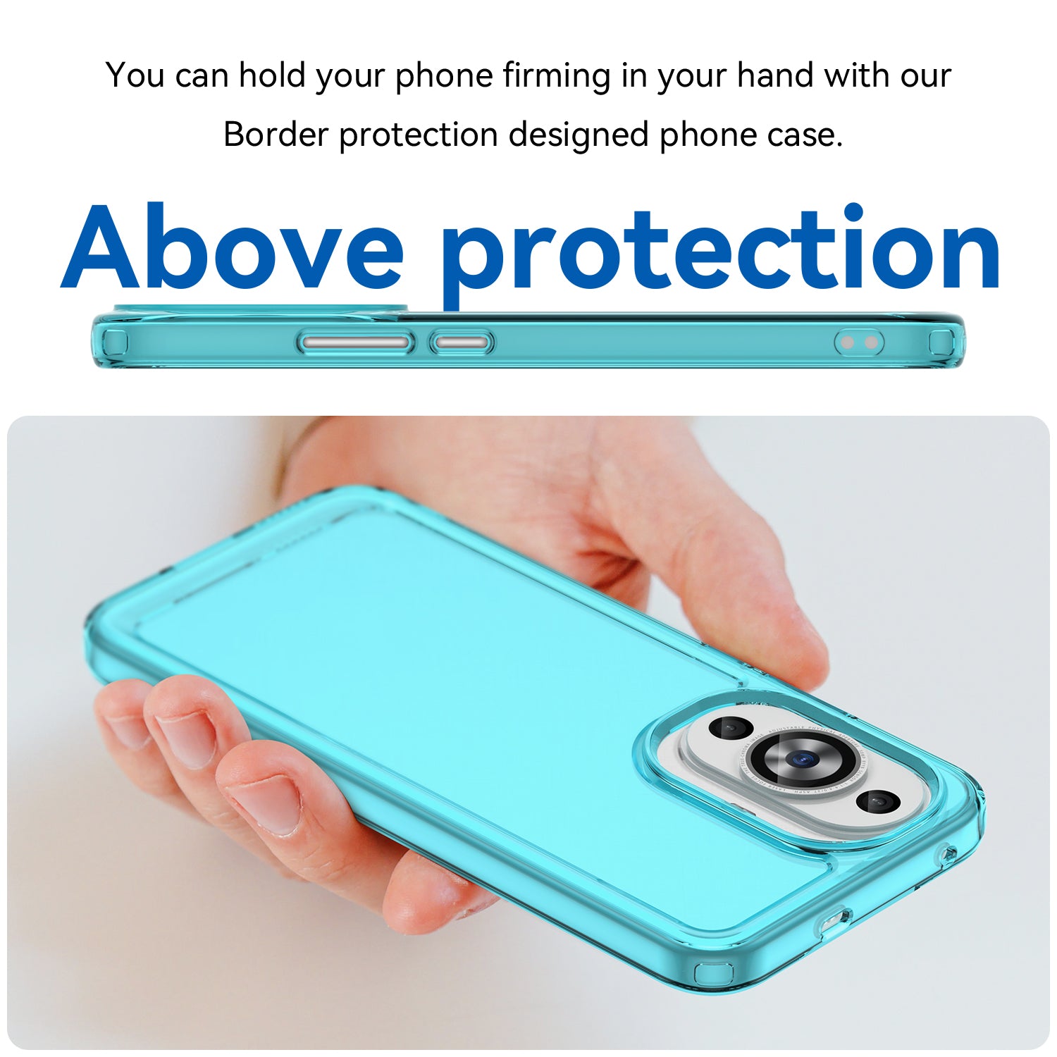 Candy Series for Huawei nova 12s 4G / nova 12 Lite 4G / nova 11 Phone Cover Clear Fall Proof TPU Case - Transparent Blue