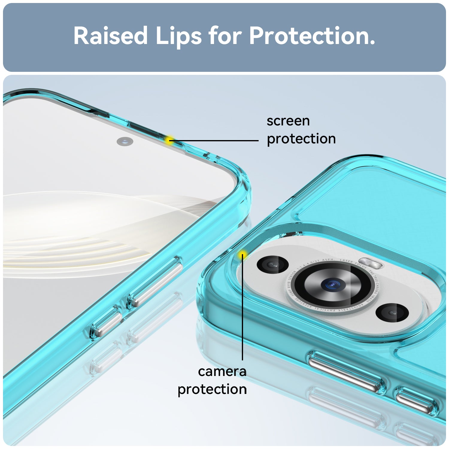 Candy Series for Huawei nova 12s 4G / nova 12 Lite 4G / nova 11 Phone Cover Clear Fall Proof TPU Case - Transparent Blue