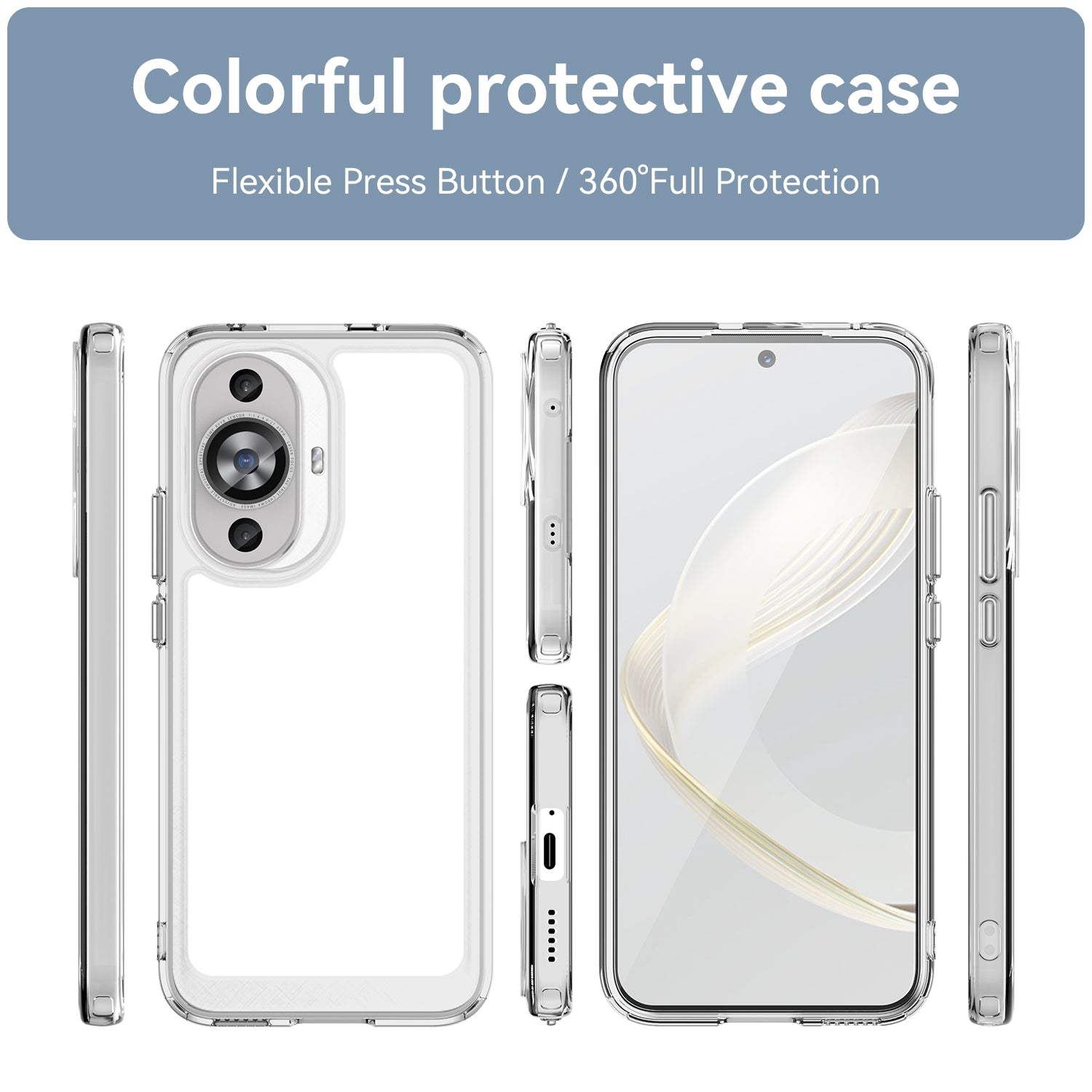 Candy Series for Huawei nova 12s 4G / nova 12 Lite 4G / nova 11 Phone Cover Clear Fall Proof TPU Case - Transparent