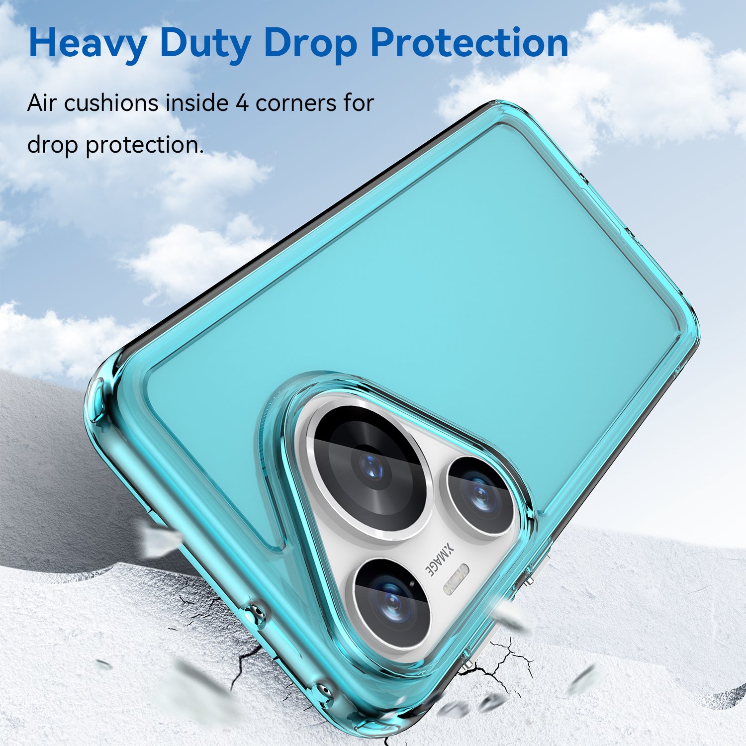 For Huawei Pura 70 Pro+ Case Candy Series Transparent TPU Protective Shell - Transparent Blue