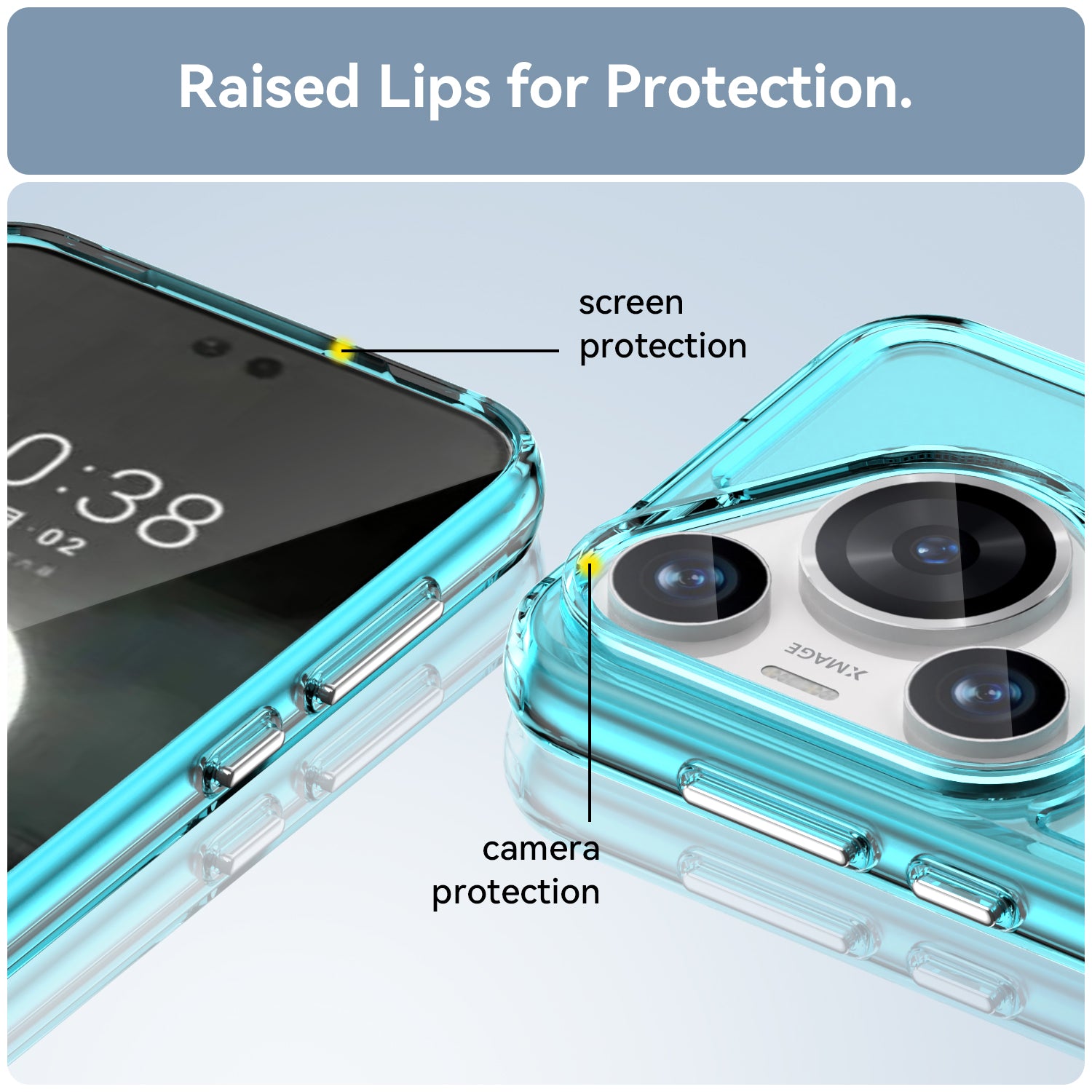 For Huawei Pura 70 Pro+ Case Candy Series Transparent TPU Protective Shell - Transparent Blue