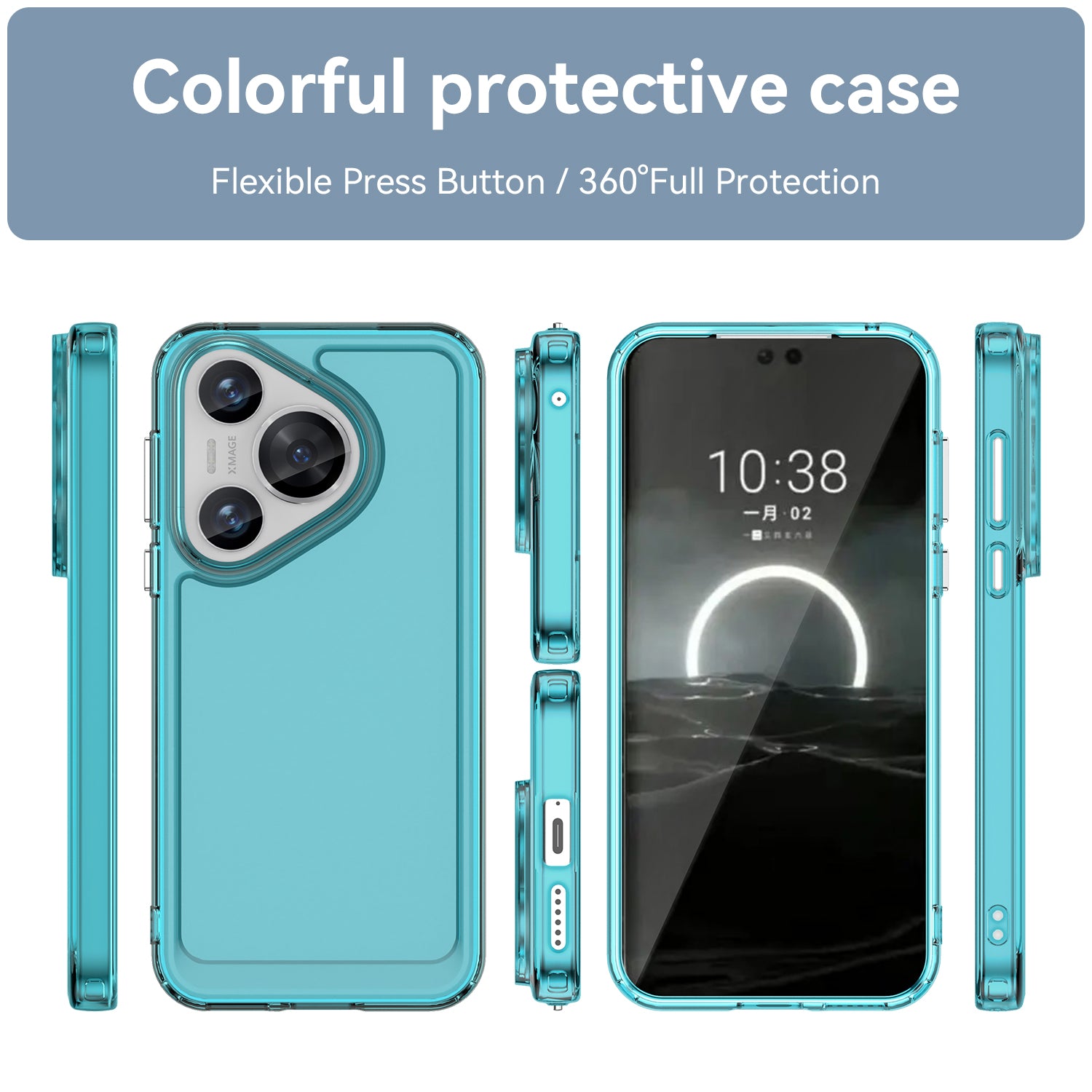 For Huawei Pura 70 Case Candy Series TPU Cover Wholesale Cell Phone Accessories - Transparent Blue