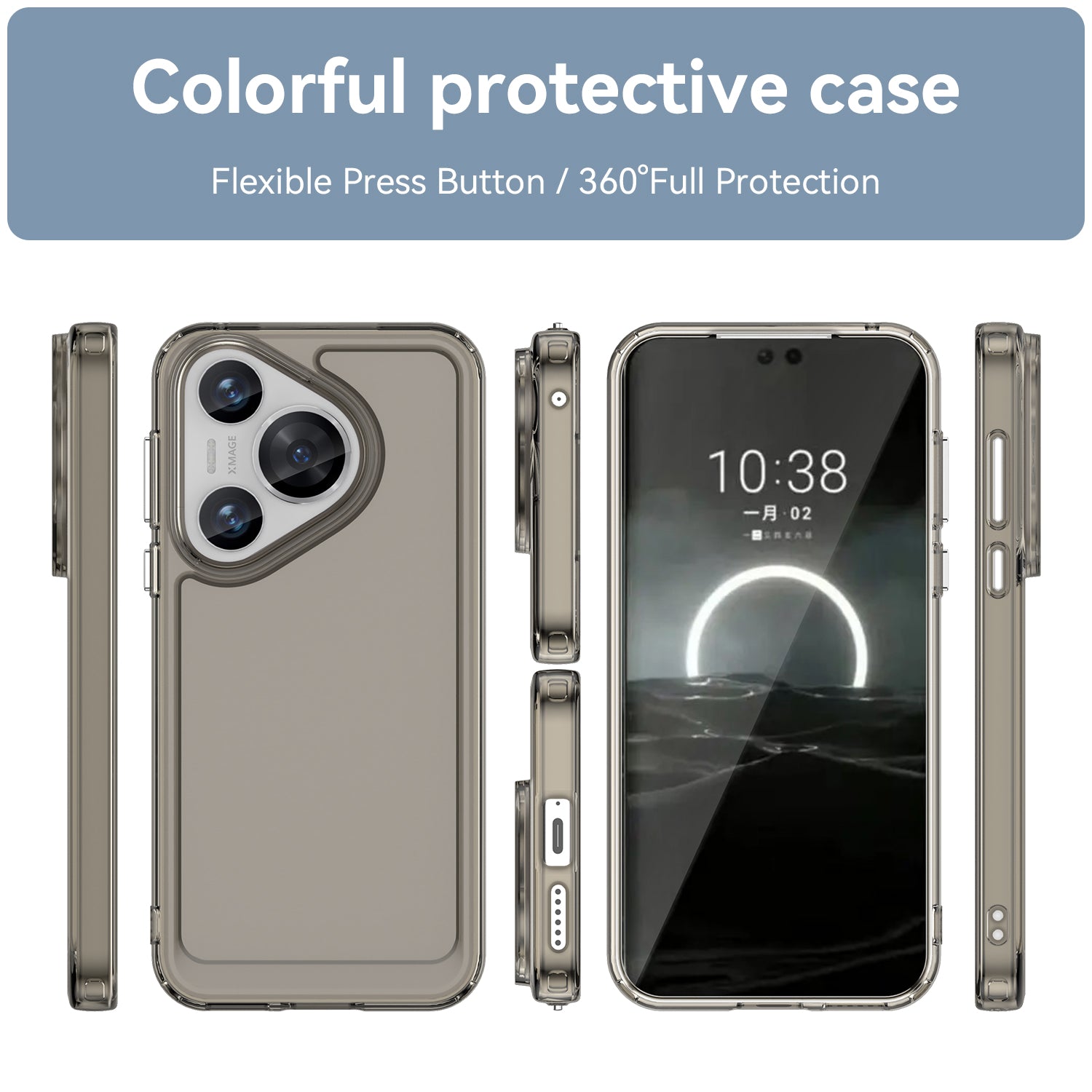 For Huawei Pura 70 Case Candy Series TPU Cover Wholesale Cell Phone Accessories - Transparent Grey