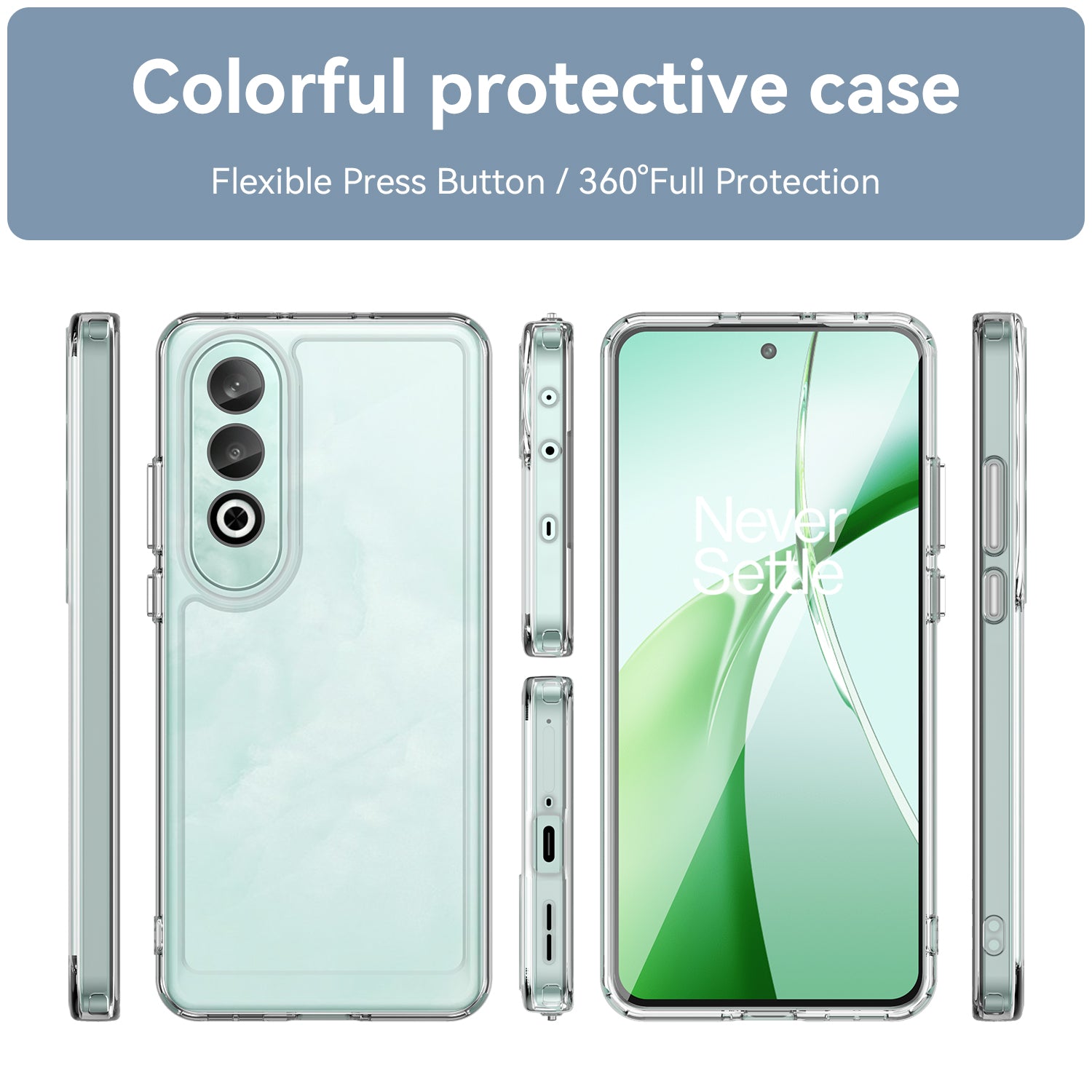 For OnePlus Nord CE4 5G Case Candy Series Transparent TPU Shock Absorbing Cover - Transparent Grey