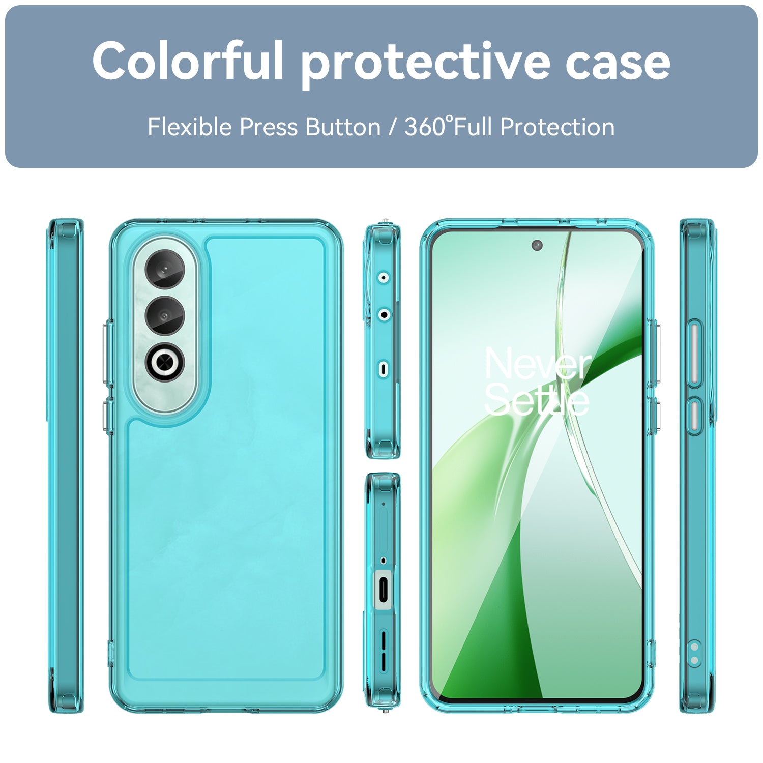 For OnePlus Nord CE4 5G Case Candy Series Transparent TPU Shock Absorbing Cover - Transparent Blue