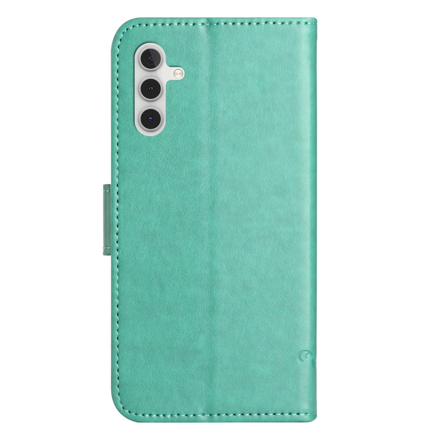 For Samsung Galaxy M15 5G / F15 5G Flip Wallet Case Butterfly Flower Leather Phone Cover - Cyan