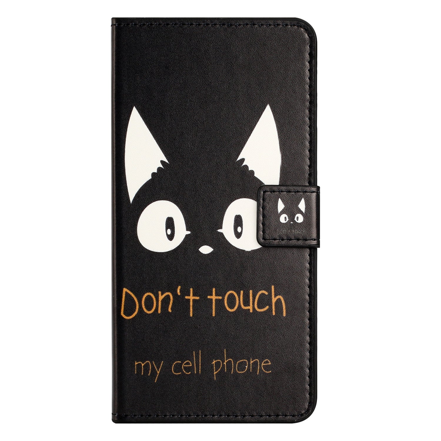 For Samsung Galaxy M15 5G / F15 5G Pattern Printing Case Flip Leather Phone Cover with Wallet - Don't Touch My Cell Phone