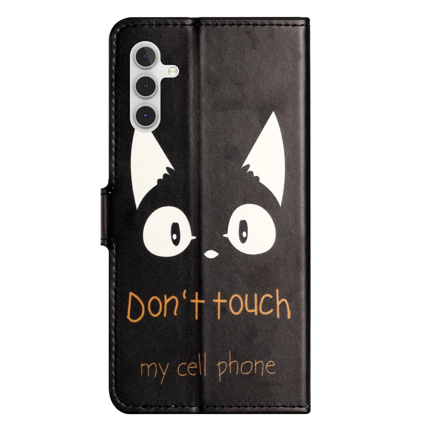 For Samsung Galaxy M15 5G / F15 5G Pattern Printing Case Flip Leather Phone Cover with Wallet - Don't Touch My Cell Phone