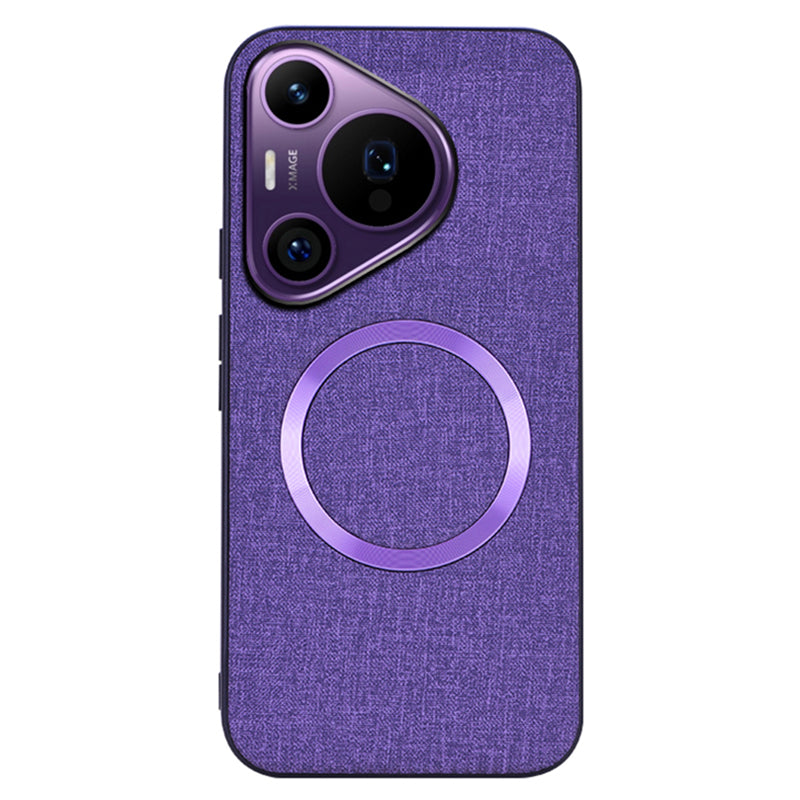 For Huawei Pura 70 Pro / Pura 70 Pro+ Case TPU+Cloth Dropproof Magnetic Phone Cover - Purple