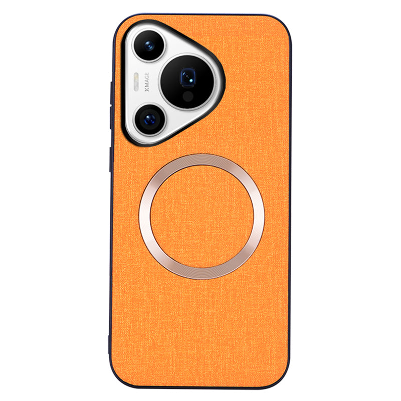 For Huawei Pura 70 Pro / Pura 70 Pro+ Case TPU+Cloth Dropproof Magnetic Phone Cover - Orange