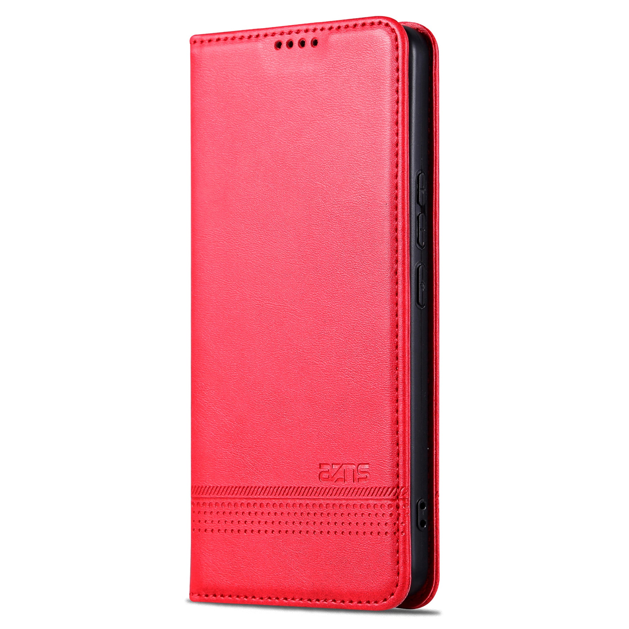 AZNS For Huawei Pura 70 Wallet Case PU Leather Magnetic Shock Absorbing Phone Cover - Red