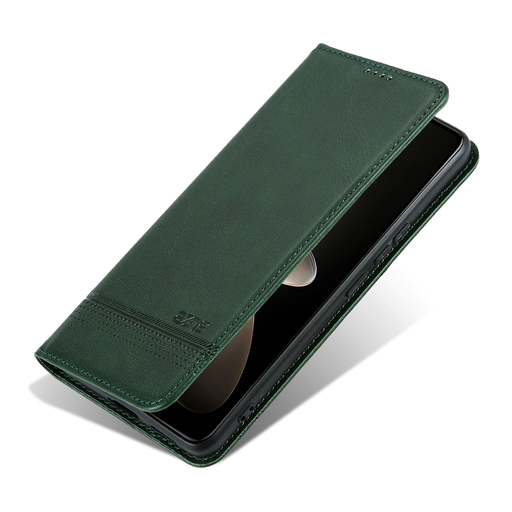 AZNS For Huawei Pura 70 Wallet Case PU Leather Magnetic Shock Absorbing Phone Cover - Green