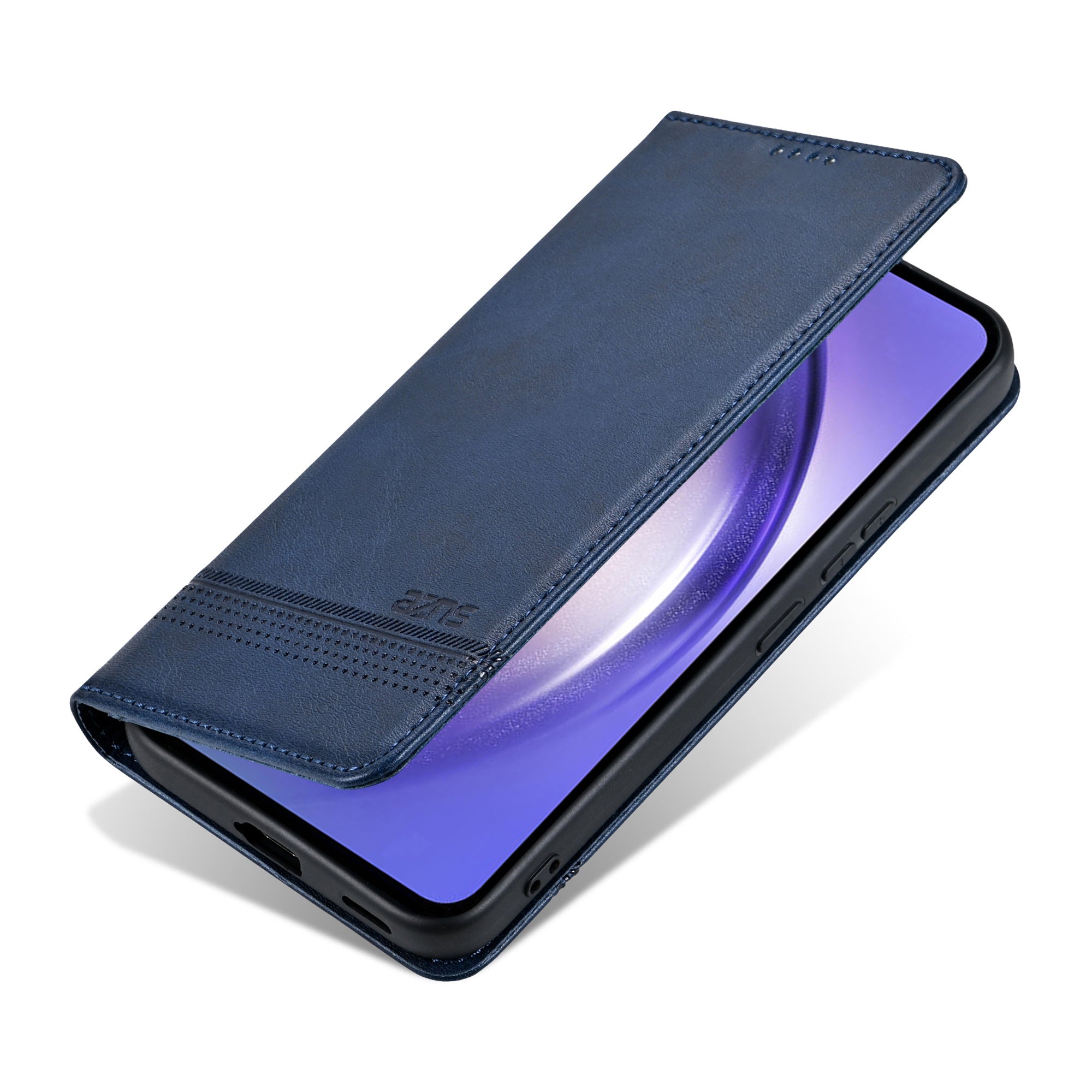 AZNS For Huawei Pura 70 Wallet Case PU Leather Magnetic Shock Absorbing Phone Cover - Blue