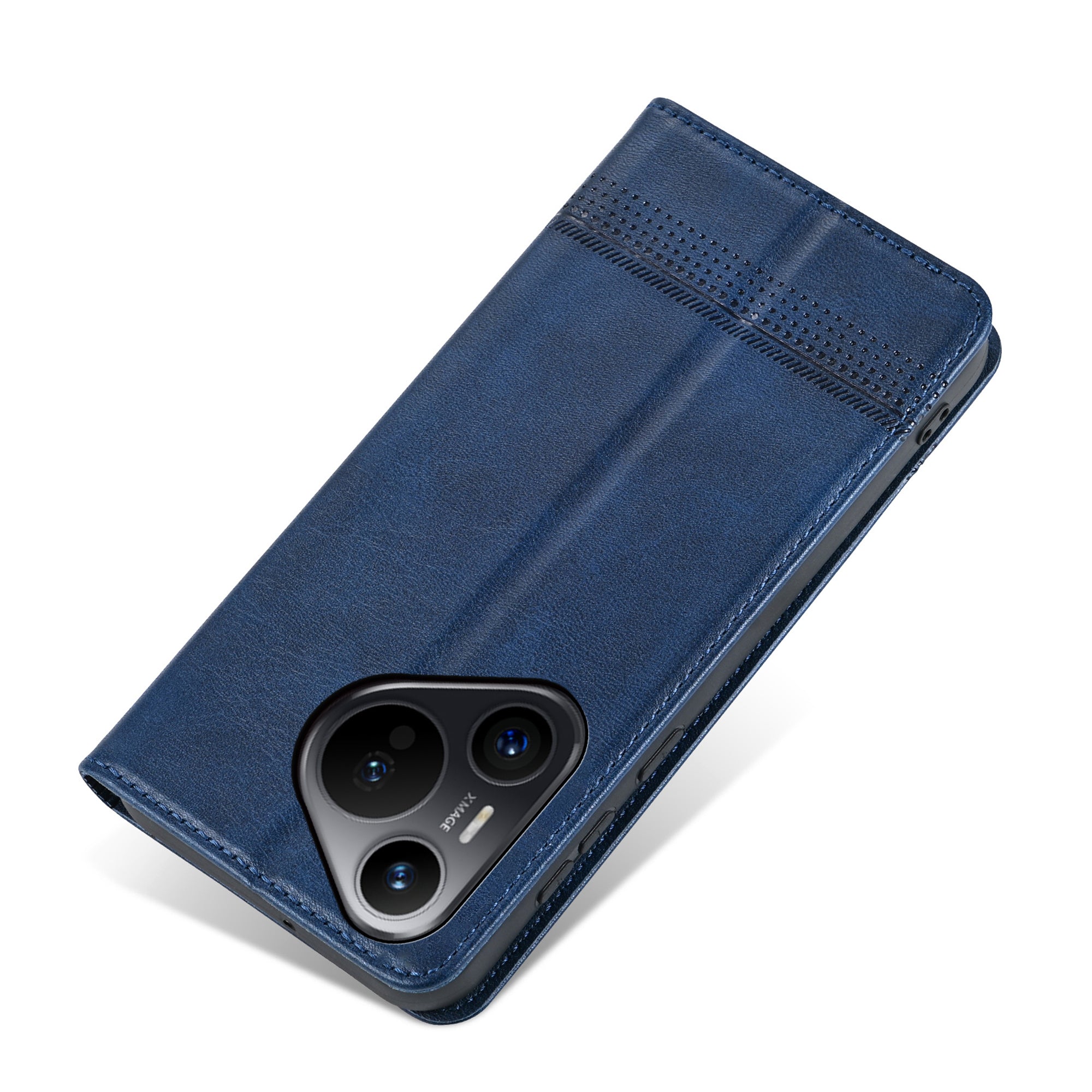 AZNS For Huawei Pura 70 Wallet Case PU Leather Magnetic Shock Absorbing Phone Cover - Blue