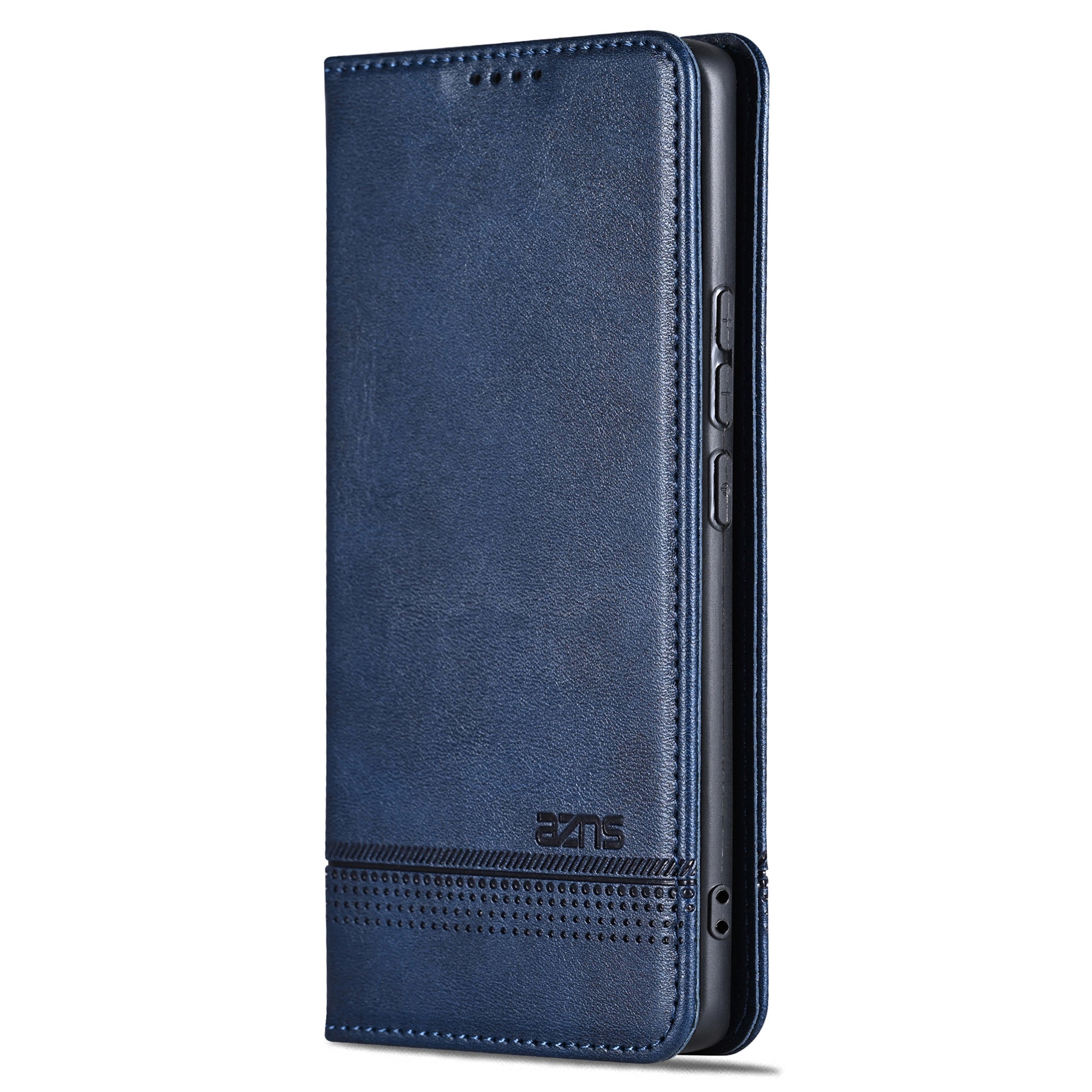 AZNS For Huawei Pura 70 Wallet Case PU Leather Magnetic Shock Absorbing Phone Cover - Blue