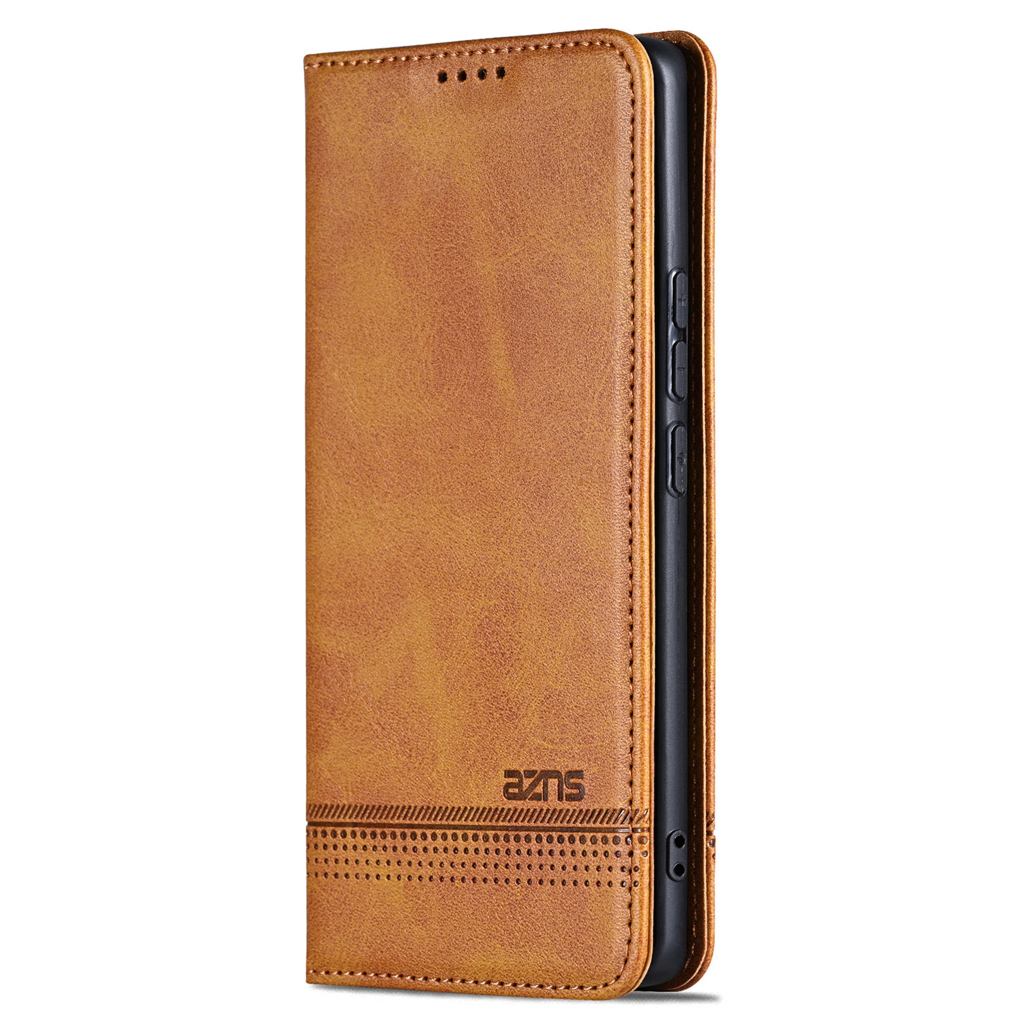 AZNS For Huawei Pura 70 Wallet Case PU Leather Magnetic Shock Absorbing Phone Cover - Brown