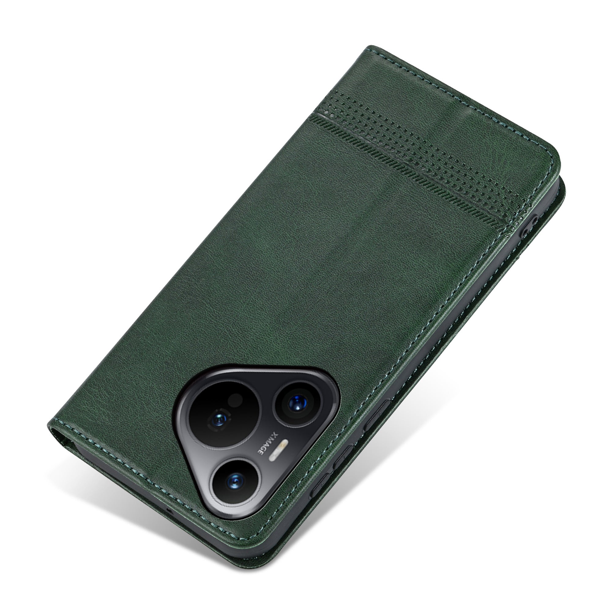 AZNS For Huawei Pura 70 Pro / Pura 70 Pro+ Case PU Leather Folio Wallet Magnetic Auto-absorbed Phone Cover - Green