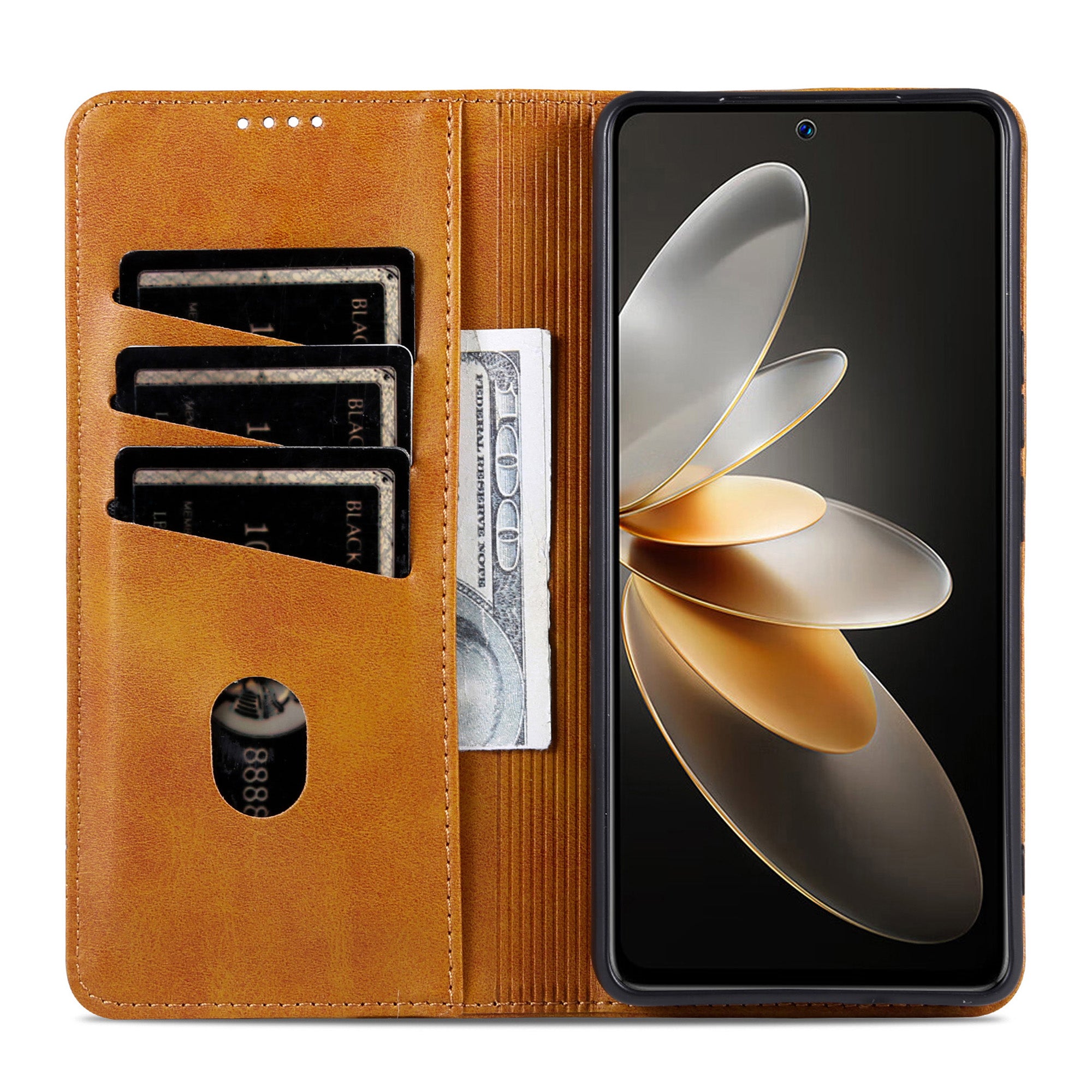 AZNS For Huawei Pura 70 Pro / Pura 70 Pro+ Case PU Leather Folio Wallet Magnetic Auto-absorbed Phone Cover - Brown